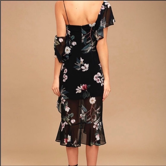Keepsake the Label Black Floral Midi Dress - Picture 5 of 7